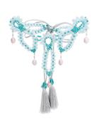 Night Market Beaded Drop Pearl Necklace - Blue
