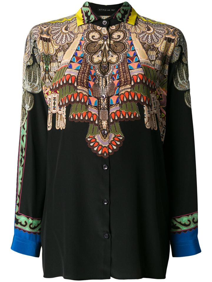 Etro Blocked Print Shirt - Black
