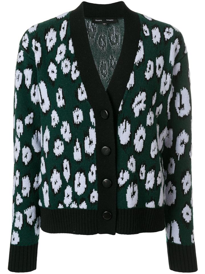 Proenza Schouler Printed V-neck Cardigan - Green