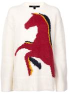 Derek Lam Horse Intarsia Crewneck Sweater - White