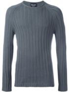 Giorgio Armani Round Neck Jumper, Men's, Size: 50, Grey, Cashmere