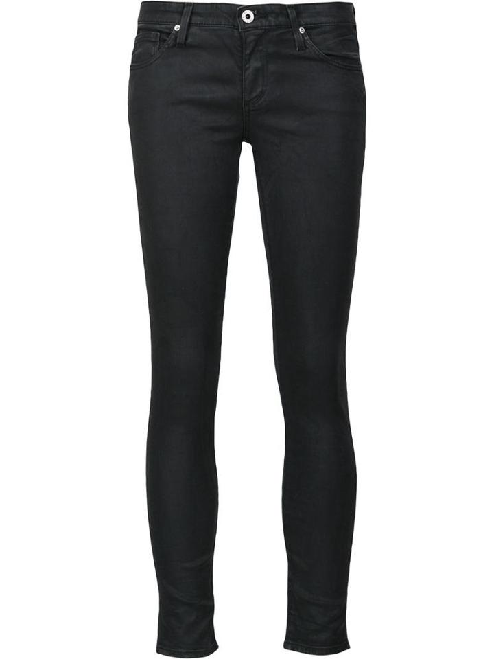 Ag Jeans Coated Skinny Jeans, Women's, Size: 30, Black, Cotton/polyester/spandex/elastane/modal