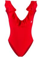 Chiara Ferragni Frill Swimsuit - Red