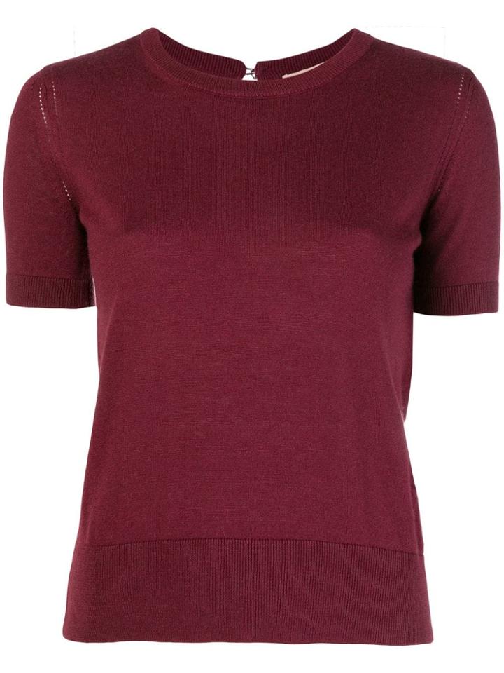 Twin-set Short-sleeve Fitted Sweater - Red
