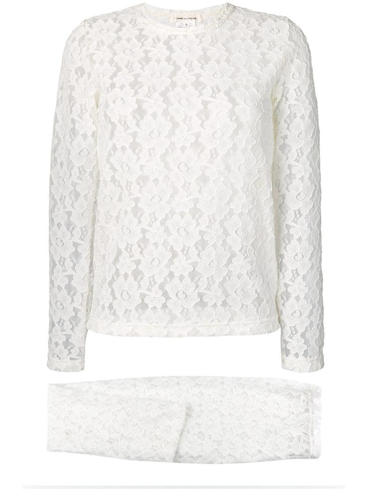 Comme Des Garçons Floral Lace Two-piece Set - White