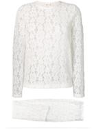 Comme Des Garçons Floral Lace Two-piece Set - White