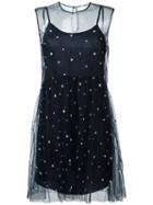 P.a.r.o.s.h. Printed Stars Dress, Women's, Size: Medium, Blue, Polyester/polyamide/acetate/viscose