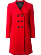 Marc Jacobs Classic Double Breasted Coat, Women's, Size: 6, Red, Silk/rayon/wool