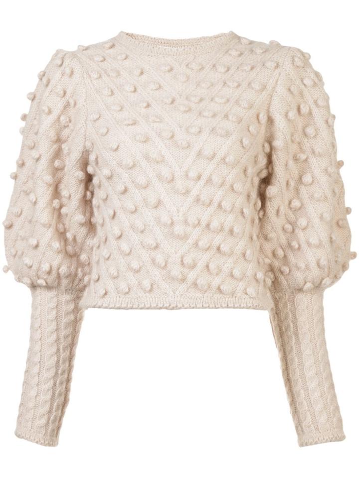 Zimmermann Puff Sleeve Sweater - Neutrals