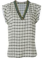 Etro Embroidered V-neck Printed Top