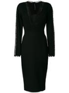 Ermanno Scervino Lace Panel Long Sleeve Dress - Black