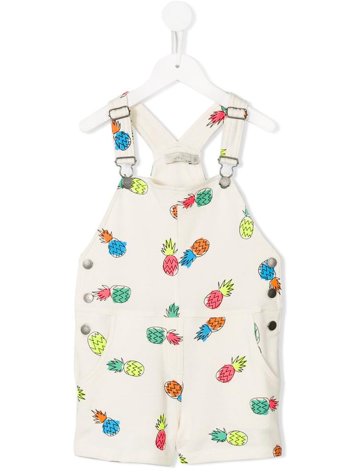 Stella Mccartney Kids Pineaple Print Dungarees, Girl's, Size: 10 Yrs, White