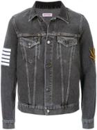 Palm Angels Palm Tree Print Denim Jacket - Black