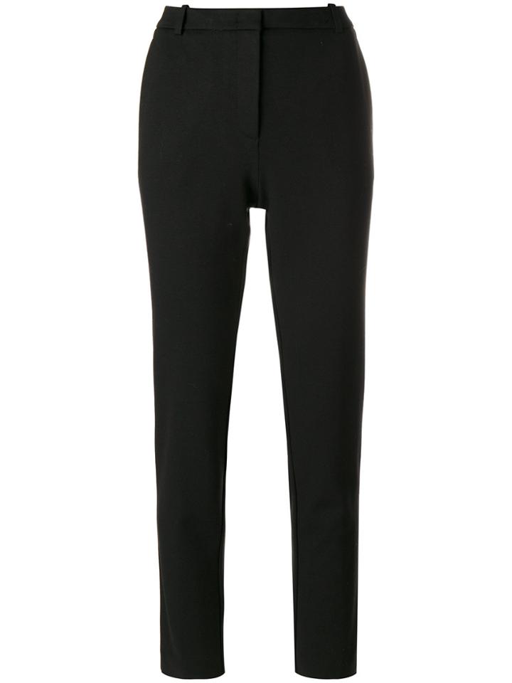 Kiltie Slim-fit Cropped Trousers - Black