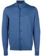 Loro Piana Knitted Bomber Jacket, Men's, Size: 54, Blue, Silk/cashmere/virgin Wool