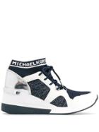 Michael Michael Kors Panelled Wedge Sneakers - Blue