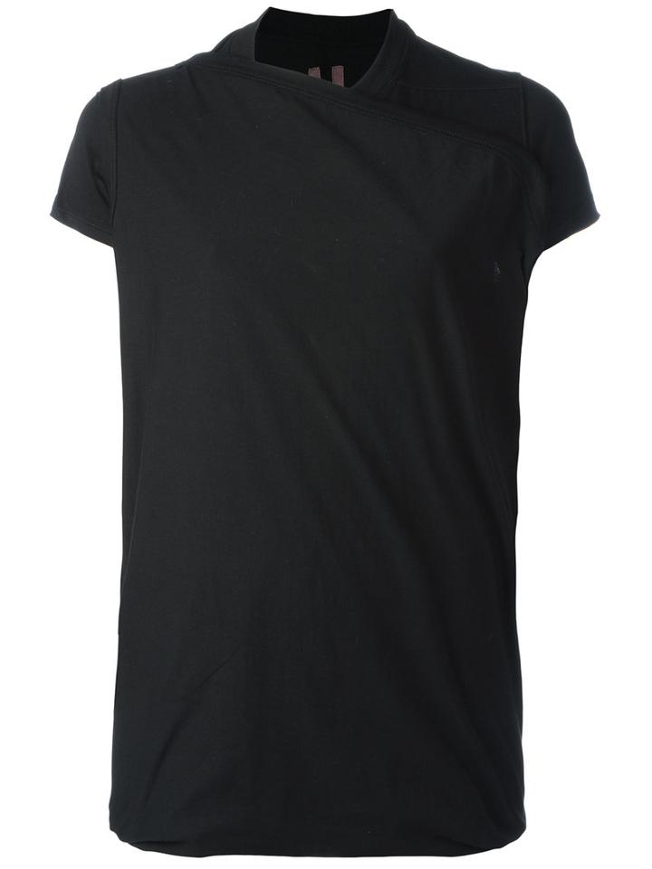 Rick Owens Drkshdw - Draped T-shirt - Women - Cotton - S, Black, Cotton