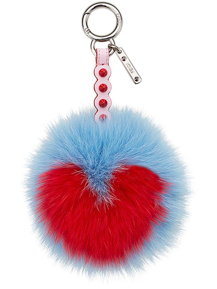 Fendi Pompom Bag Charm - Red