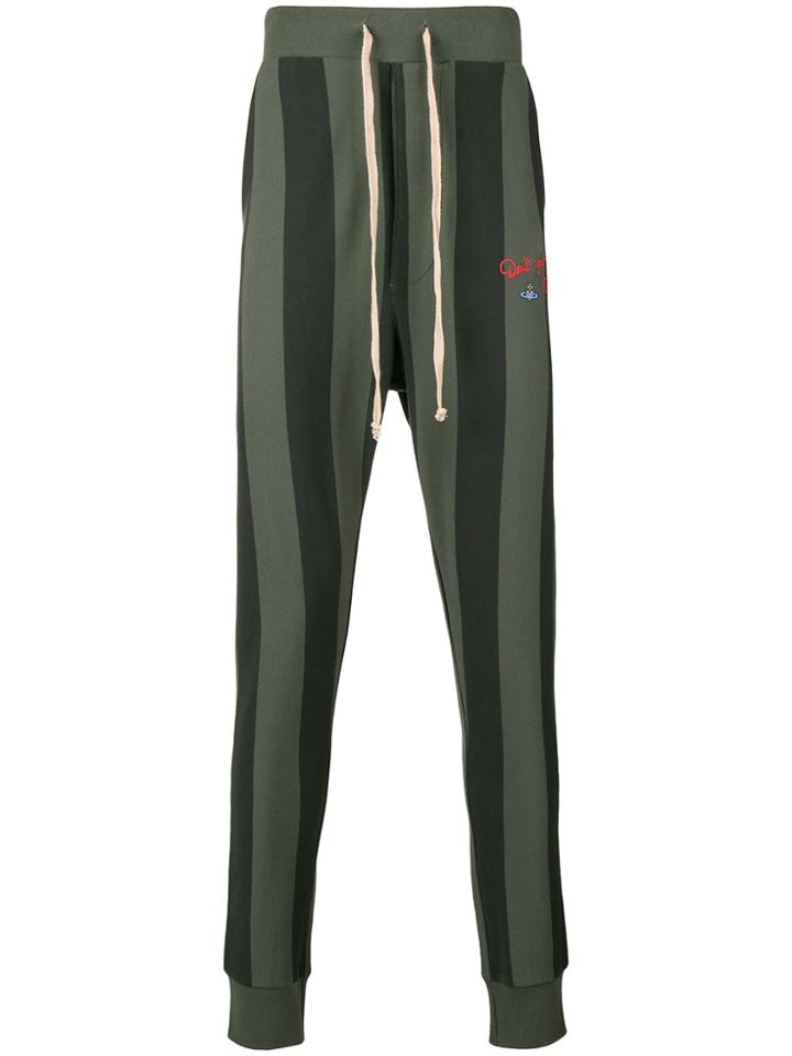 Vivienne Westwood Striped Logo Track Pants - Green