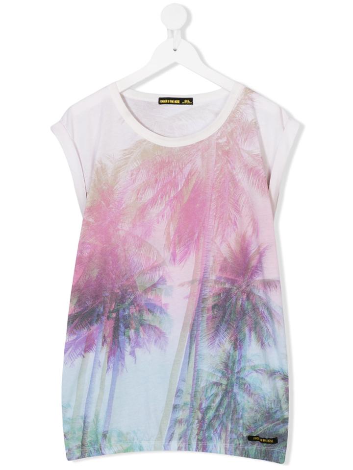 Finger In The Nose Palm Tree Print T-shirt - Multicolour