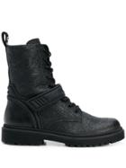 Moncler Shiny Cracked-effect Boots - Black