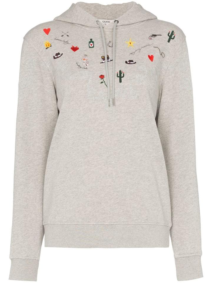Ganni Western Isoli Cotton Hoodie - Grey