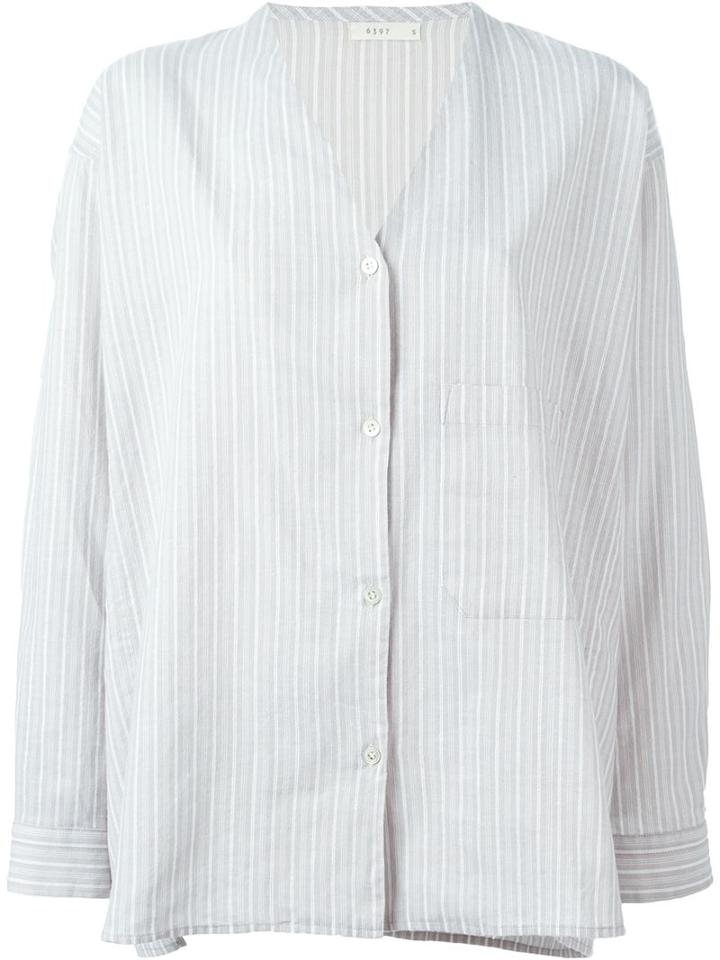 6397 Striped V-neck Shirt
