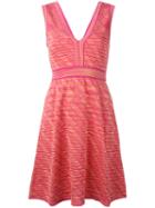 M Missoni Plunge Neck Patterned Dress, Women's, Size: 40, Pink/purple, Polyamide/viscose/cotton/metallic Fibre