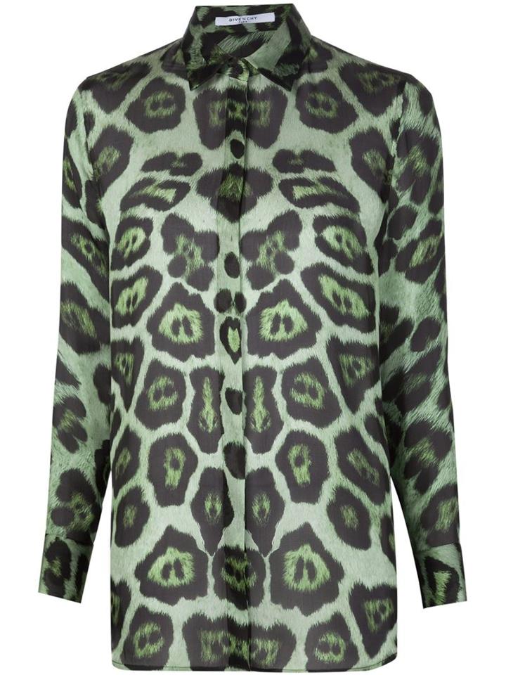 Givenchy Sheer Leopard Print Blouse