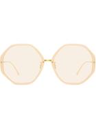 Linda Farrow Alona C14 Oversized Sunglasses - Gold