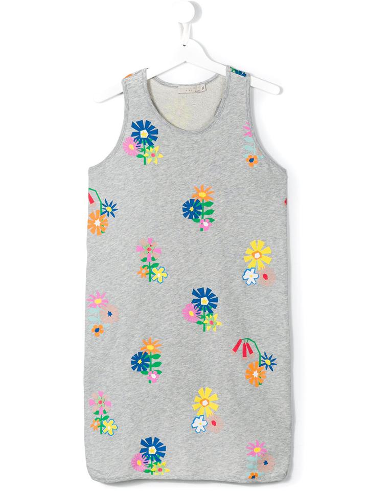 Stella Mccartney Kids Floral Print Jersey Dress, Girl's, Size: 14 Yrs, Grey
