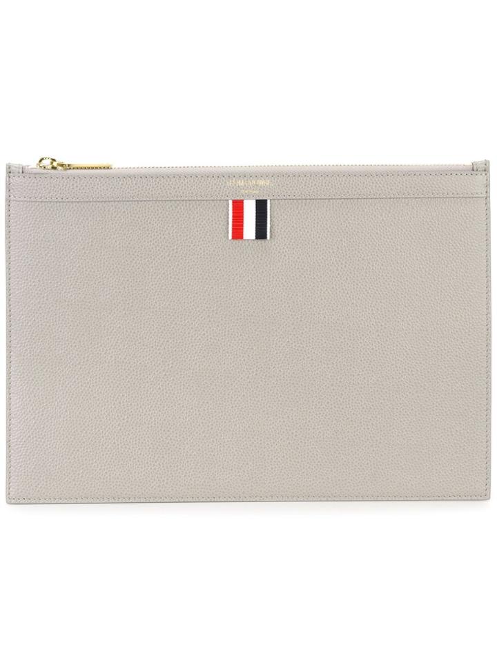 Thom Browne Zipped Flat Clutch - Grey