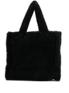 Stand Shearling Tote Bag - Black