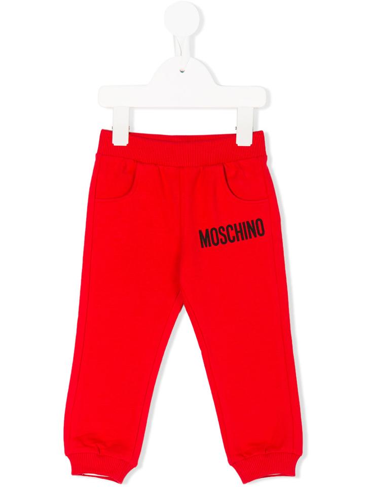 Moschino Kids - Branded Sweatpants - Kids - Cotton/spandex/elastane - 24 Mth, Red