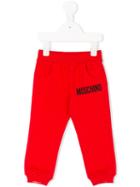 Moschino Kids - Branded Sweatpants - Kids - Cotton/spandex/elastane - 24 Mth, Red