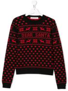 Philosophy Di Lorenzo Serafini Kids Teen Dear Santa Sweater - Black