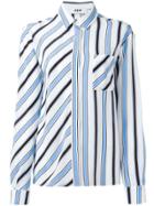Msgm Striped Shirt - Blue