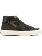 Tom Ford Leather Trim Camouflage Sneakers - Green