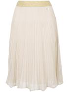 Twin-set Pleated Lame Skirt - Nude & Neutrals