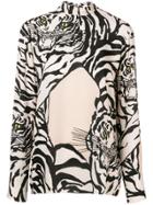 Valentino Tiger Printed Blouse - Nude & Neutrals