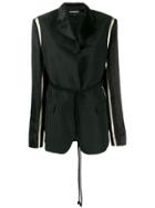 Ann Demeulemeester Contrast Sleeve Blazer - Black