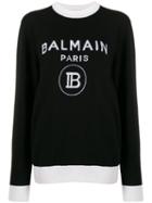 Balmain Knitted Logo Sweater - Black