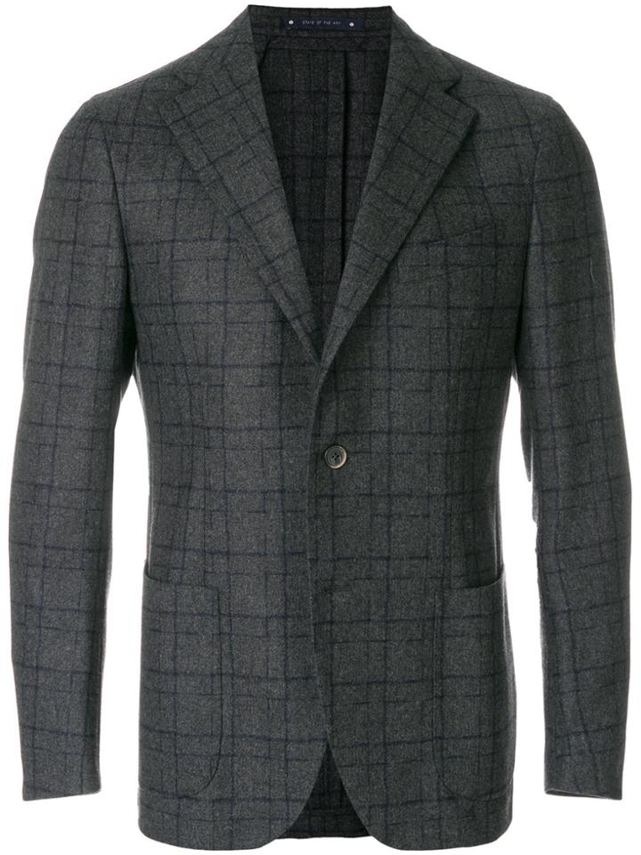 Bagnoli Sartoria Napoli Checkered Blazer - Grey