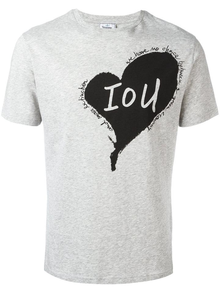 Vivienne Westwood Man Heart T-shirt, Men's, Size: Xl, Grey, Cotton