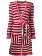Missoni Zig-zag Belted Cardi-coat, Women's, Size: 44, Red, Cotton/nylon/viscose/wool