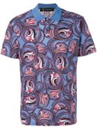 Versace - Patterned Polo Top - Men - Cotton - Xl, Blue, Cotton