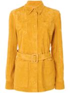 Victoria Victoria Beckham Belted Waist Shirt Jacket - Yellow & Orange