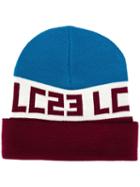 Lc23 Logo Intarsia Beanie Hat, Men's, Blue, Merino