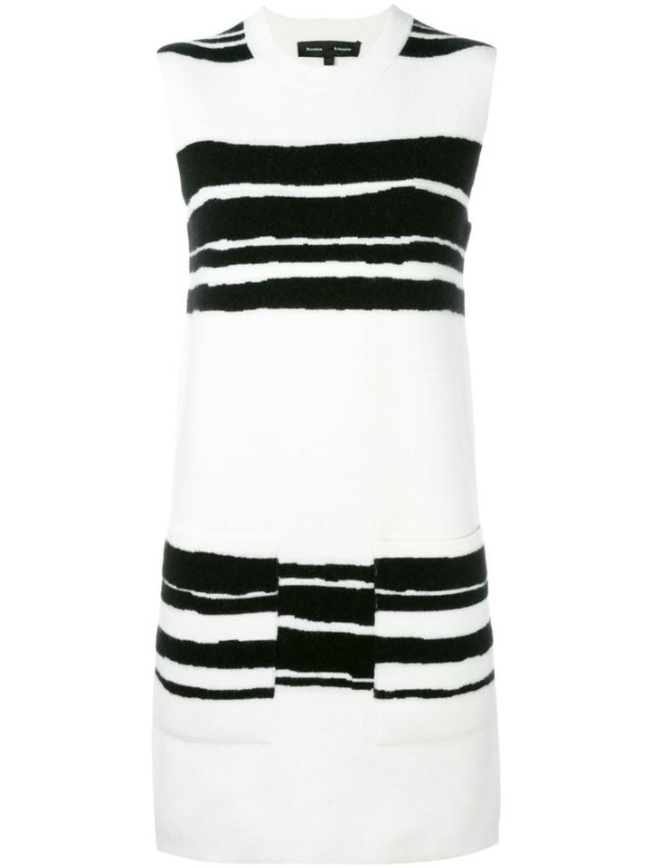 Proenza Schouler Striped Shift Dress, Women's, Size: Medium, White, Polyamide/spandex/elastane/cashmere/wool