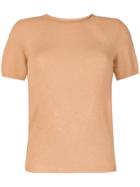 Ermanno Scervino Short-sleeve Fitted Sweater - Brown